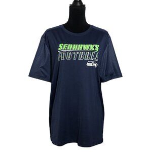 Seattle Seahawks TX3 Cool Short Sleeve Shirt in Blue - Men's Large